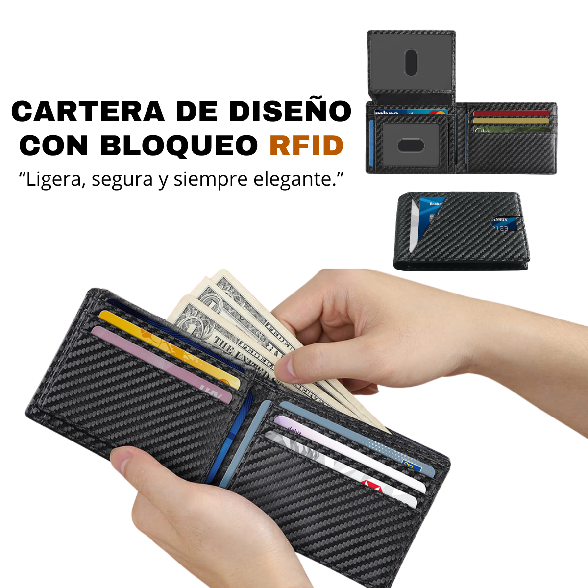 Cartera con bloqueo RFID