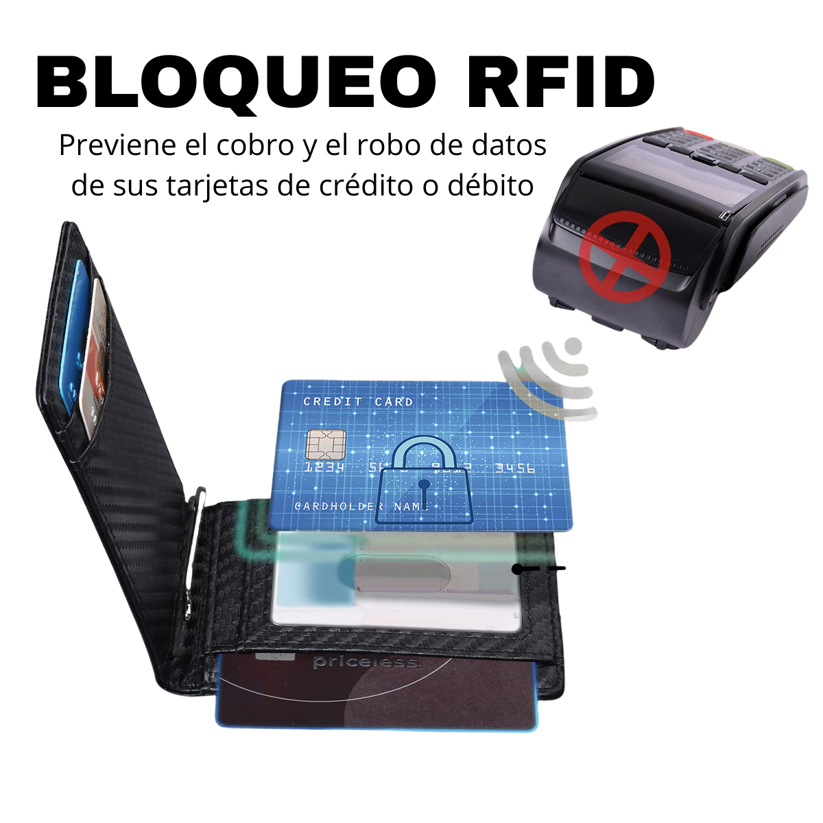 Cartera de hombre con bloqueo RFID